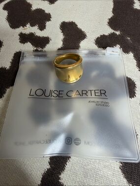 Louise Carter Mirror Ring Gold Wide Band - Women's sz8